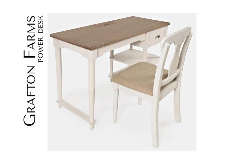 GRAFTON FARMS POWER DESK WHITE