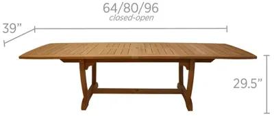 Royal Teak Small Gala Outdoor Expansion Double Leaf Dining Table