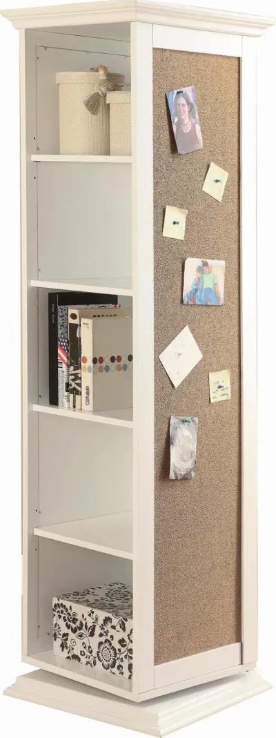 Coaster Robinsons Swivel Accent Cabinet with Cork Board White