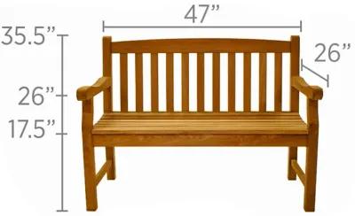 Royal Teak Classic Two-Seater Outdoor Bench