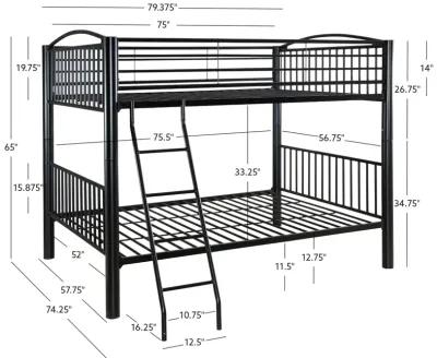 Powell Heavy Metal Black Full Over Full Bunk Bed