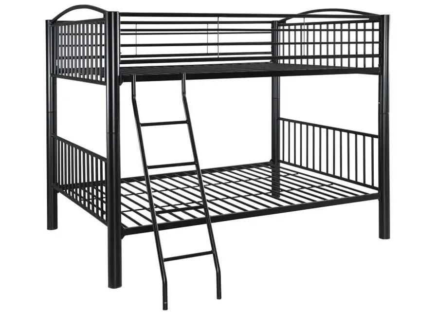 HEAVY METAL BLACK FULL OVER FULL BUNK BED