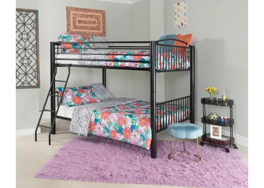 HEAVY METAL BLACK FULL OVER FULL BUNK BED