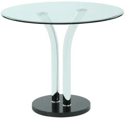 Chintaly Clear Glass Top Counter-Height Bistro Table