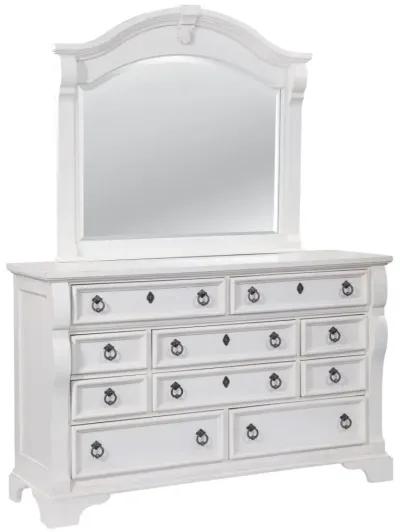 American Woodcrafters Heirloom Triple Dresser in Antique White