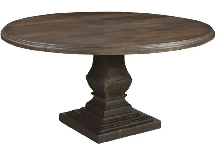 NIMES 60" ROUND WEATHERED MANGO DINING TABLE