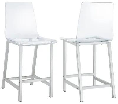 Juelia Clear Acrylic Counter Chair Chrome