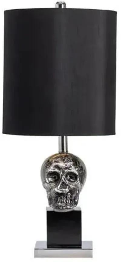 Crestview Black Skull Black Table Lamp