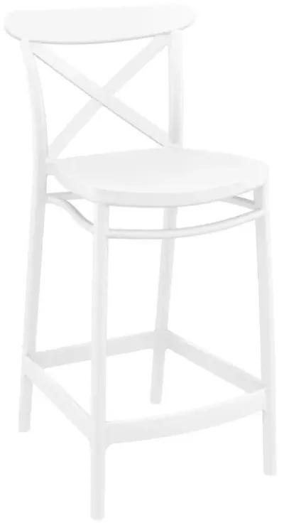 Cross Counter Stool White