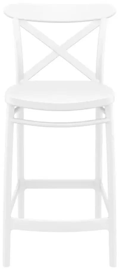 Cross Counter Stool White