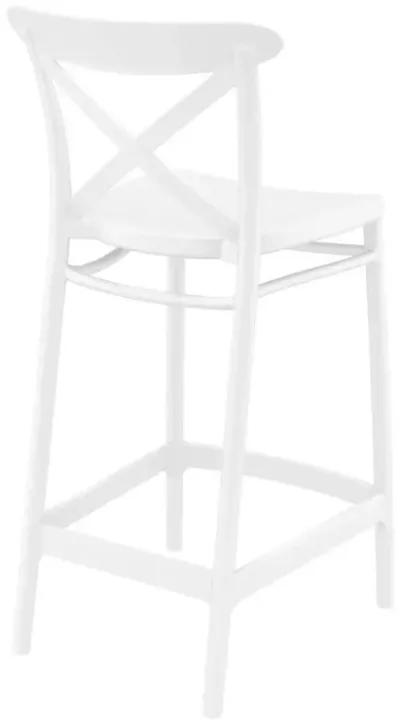 Cross Counter Stool White