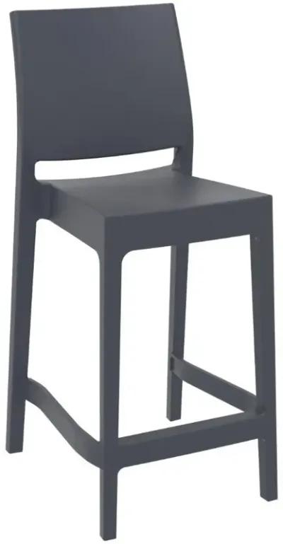 Maya Resin Counter Stool Dark Gray