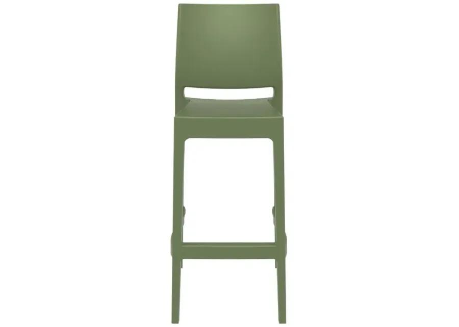 MAYA RESIN BAR STOOL OLIVE GREEN