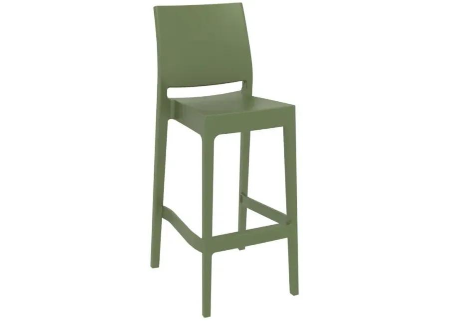 MAYA RESIN BAR STOOL OLIVE GREEN