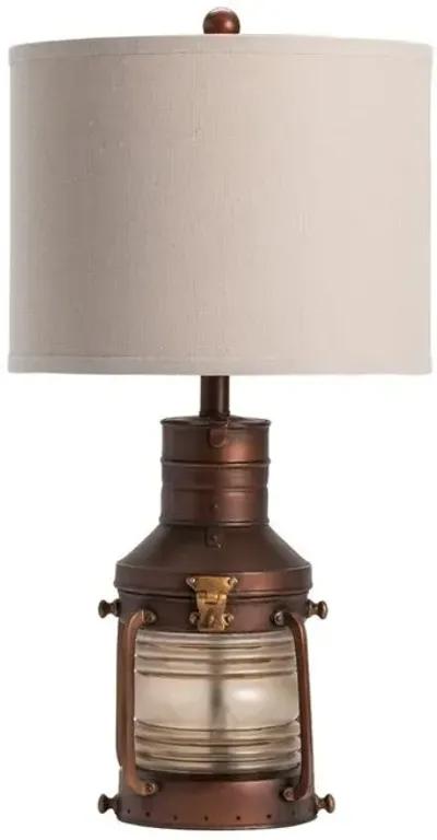 Crestview Copper Lantern Antique Copper Table Lamp