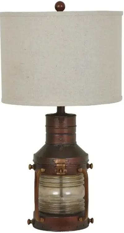 Crestview Copper Lantern Antique Copper Table Lamp