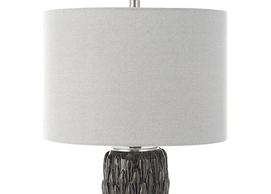 NETTLE MUSHROOM GRAY TEXTURED TABLE LAMP