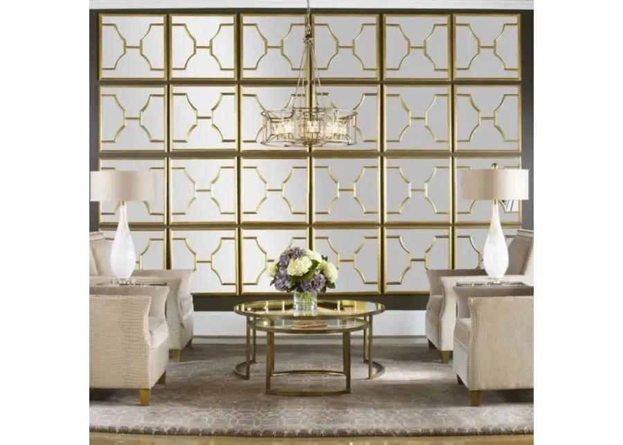 MISA 2-PIECE GOLD SQUARE MIRRORS