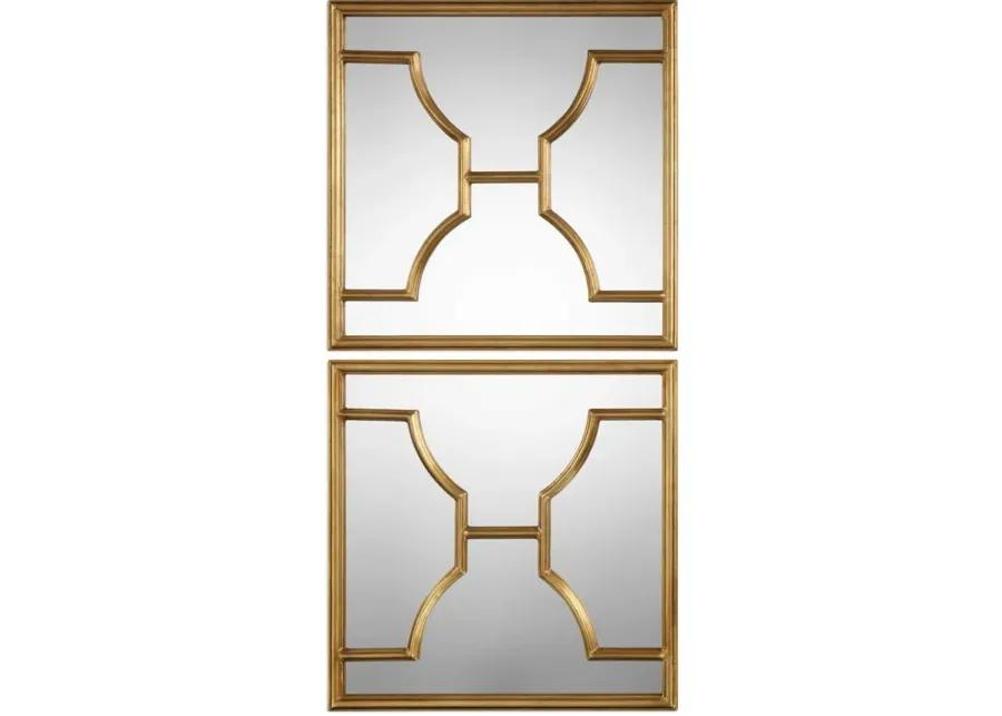 MISA 2-PIECE GOLD SQUARE MIRRORS