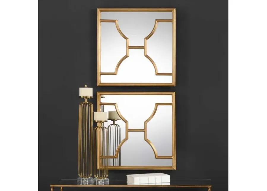 MISA 2-PIECE GOLD SQUARE MIRRORS