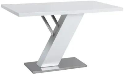 LINDEN CONTEMPORARY DINING TABLE WITH WHITE GLOSS TOP & Y-SHAPED PEDESTAL