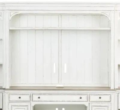 Liberty Furniture Magnolia Manor Antique White Wall Unit Hutch