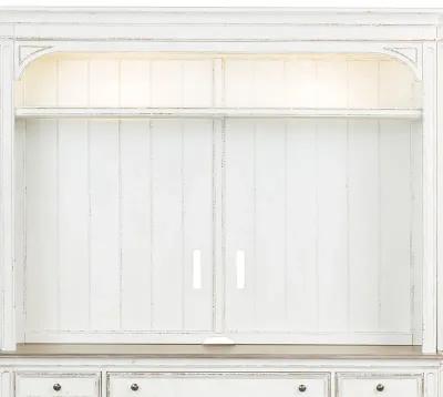 Liberty Furniture Magnolia Manor Antique White Wall Unit Hutch