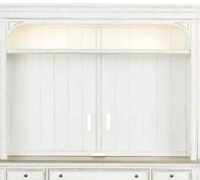 Liberty Furniture Magnolia Manor Antique White Wall Unit Hutch