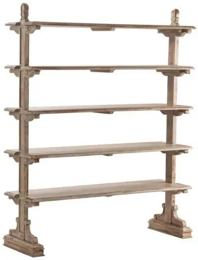 BENGAL MANOR AGED ASH MANGO WOOD 5 TIER OPEN BOOKSHELF