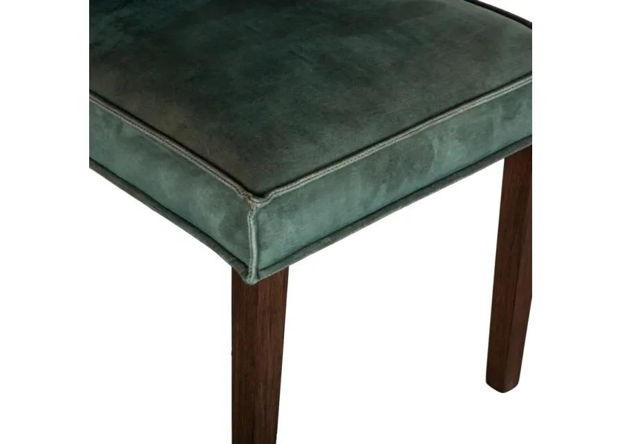 GROSVENOR GREEN VELVET DINING CHAIRS SET OF 2