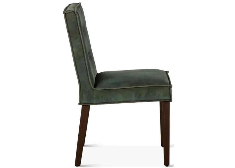 GROSVENOR GREEN VELVET DINING CHAIRS SET OF 2