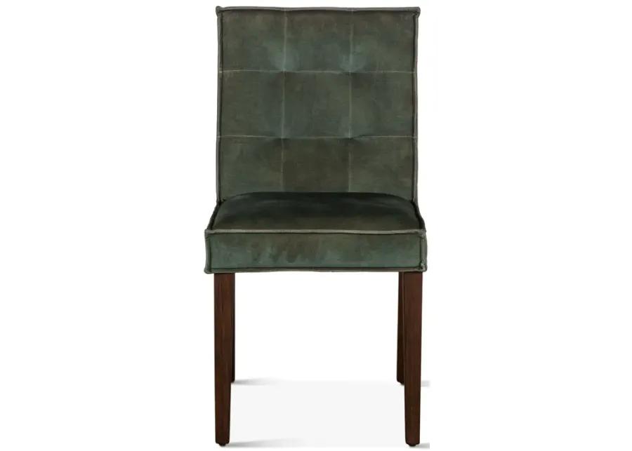 GROSVENOR GREEN VELVET DINING CHAIRS SET OF 2