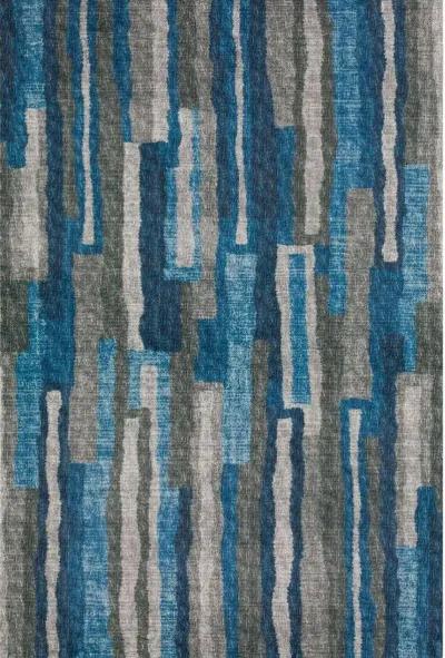 Dalyn Abstract Urban Skyline Brisbane 5'X8' Area Rug in Blues & Grays