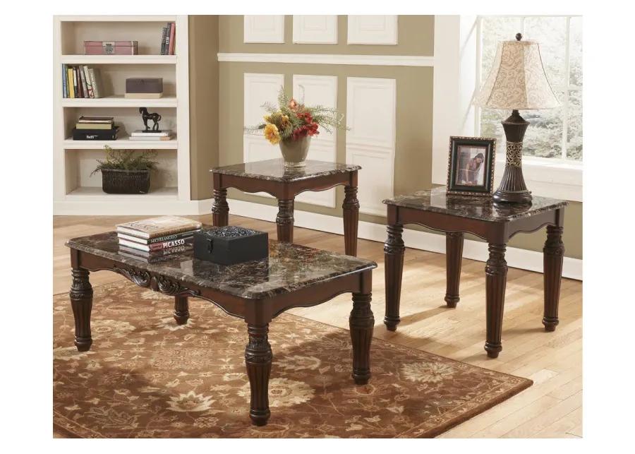 NORTH SHORE TABLE (SET OF 3) DARK BROWN SIGNATURE DESIGN