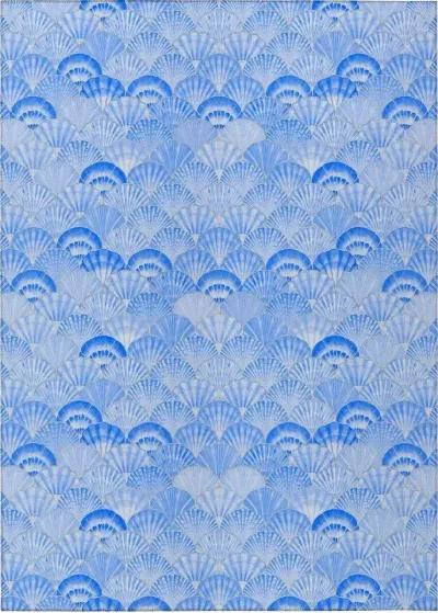 Sapphire Shells Cerulean Scallop Symphony 5'X8' Area Rug