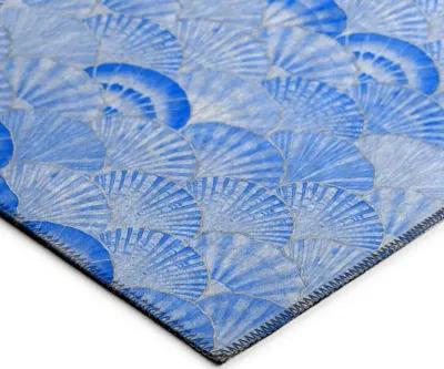 Sapphire Shells Cerulean Scallop Symphony 5'X8' Area Rug