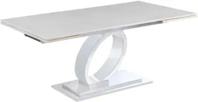 Chintaly Lanna Contemporary Extendable Marble Dining Table with 'O' Ring Base