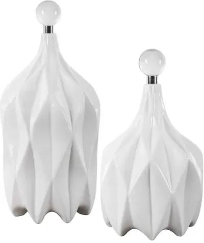 Uttermost Klara 2-Piece White Bottles