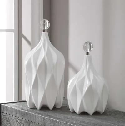 Uttermost Klara 2-Piece White Bottles