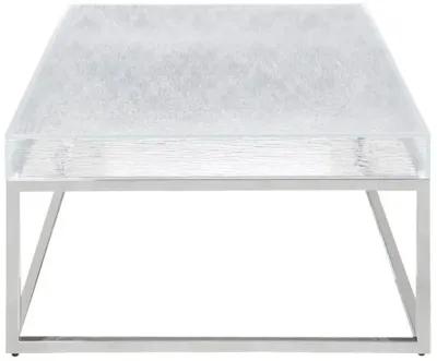 Chintaly Valerie Contemporary Square Cocktail Table with Acrylic Top & Steel Frame