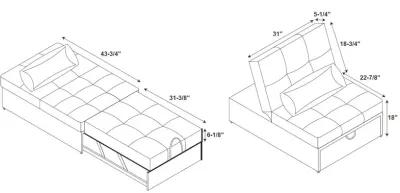 Powell Boone Sofa Bed Grey