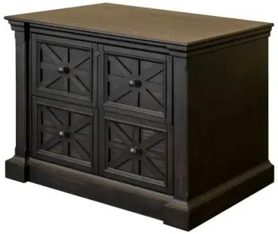 KINGSTON DARK CHOCOLATE RUB THROUGH WITH CRISS-CROSS DETAIL LATER OFFICE FILE CABINET