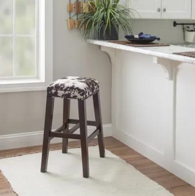 Linon Walt Brown Cow Print Bar Stool