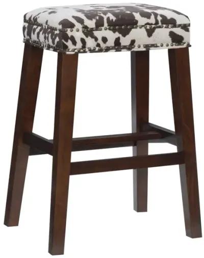 Linon Walt Brown Cow Print Bar Stool