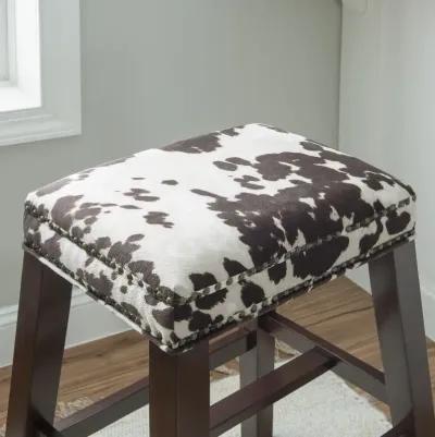 Linon Walt Brown Cow Print Bar Stool