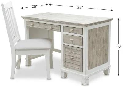 Seawinds Islamorada Clean White & Grey Desk & Chair Set