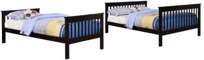 Coaster Chapman Wood Twin Over Full Bunk Bed Black