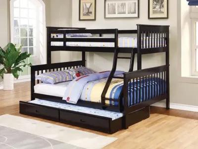 Coaster Chapman Wood Twin Over Full Bunk Bed Black