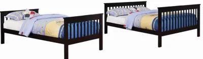 Coaster Chapman Wood Twin Over Full Bunk Bed Black