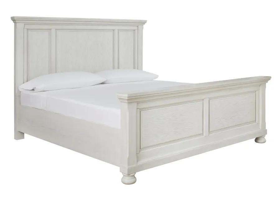 ROBBINSDALE CALIFORNIA KING PANEL BED ANTIQUE WHITE SIGNATURE DESIGN